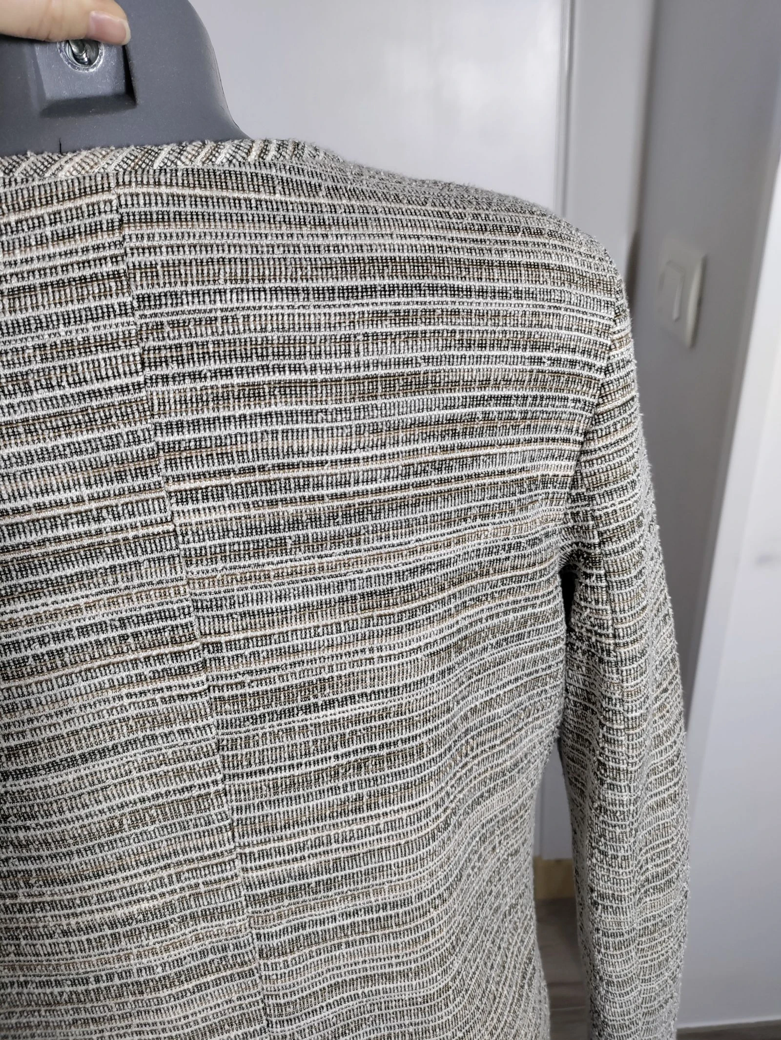 Chaqueta Mango Suit tweed jaspeada abierta – Talla L – photo 8